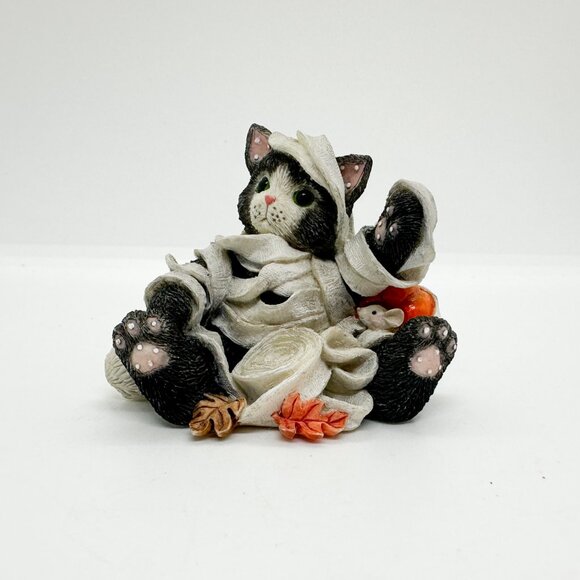 SOLD Vtg 97 Calico Kittens Cat Halloween Mummy Costume Fall Leaves Toilet Paper - Picture 1 of 7
